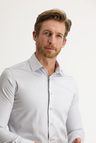  Orta Gri Uzun Kol Slim Fit Dar Kesim Non Iron Gömlek