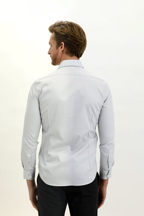 Medium Grey Long Sleeve Slim Fit Narrow Cut Non-Iron Shirt