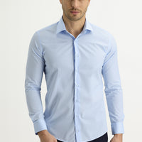 Light Blue Long Sleeve Slim Fit Classic Cotton Shirt