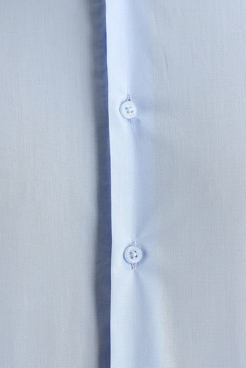 Light Blue Long Sleeve Slim Fit Classic Cotton Shirt