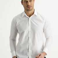 White Long Sleeve Slim Fit Classic Cotton Shirt