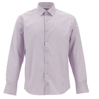Lila Uzun Kol Slim Fit Dar Kesim Klasik Non Iron Pamuklu Gömlek