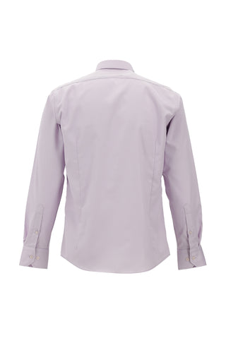  Lila Uzun Kol Slim Fit Dar Kesim Klasik Non Iron Pamuklu Gömlek