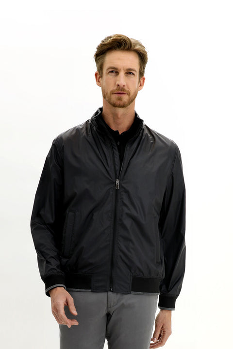 Black Ribbed Seasonal Jacket