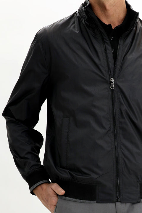 Black Ribbed Seasonal Jacket