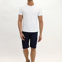 Koyu Lacivert Slim Fit Dar Kesim Bermuda Şort