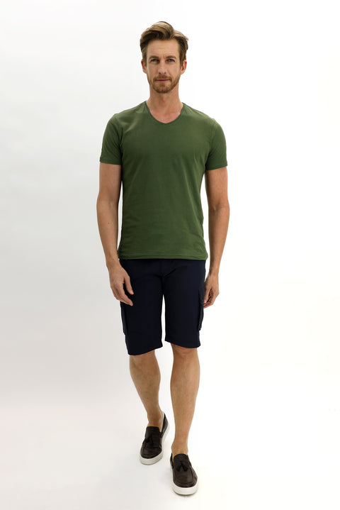 Dark Navy Slim Fit Bermuda Shorts