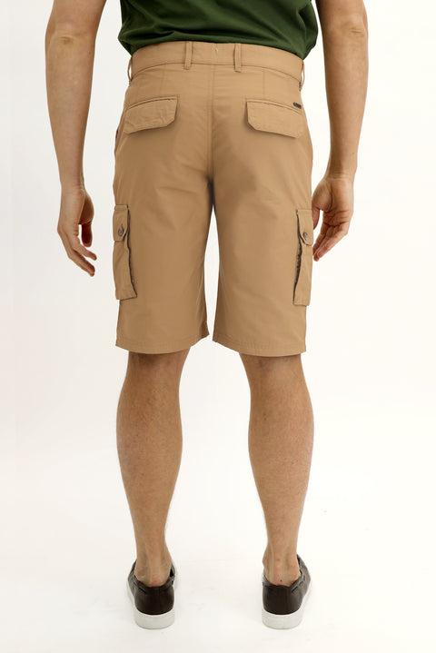 Dark Beige Regular Fit Standard Cut Bermuda Shorts