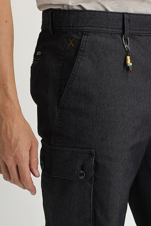 Siyah Relaxed Fit Rahat Kesim Bermuda Şort