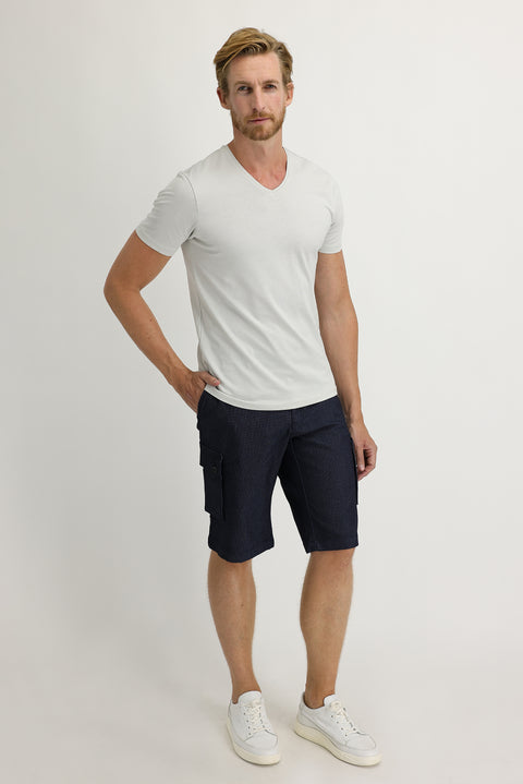 Dark Blue Relaxed Fit Bermuda Shorts