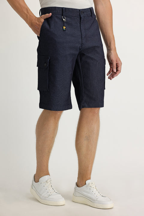 Dark Blue Relaxed Fit Bermuda Shorts