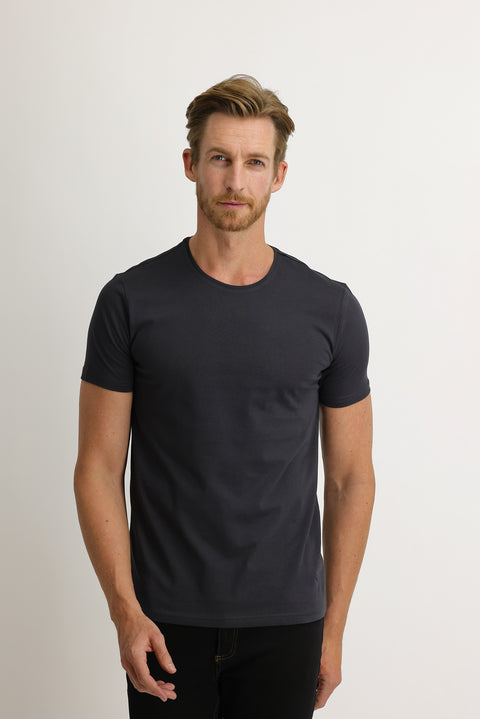 Marengo Crew Neck Slim Fit Narrow Cut Cotton T-Shirt