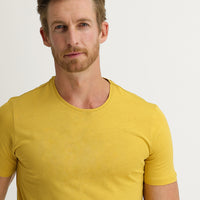 Saffron Crew Neck Slim Fit Narrow Cut Cotton T-Shirt