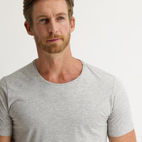Light Grey Melange Crew Neck Slim Fit T-Shirt