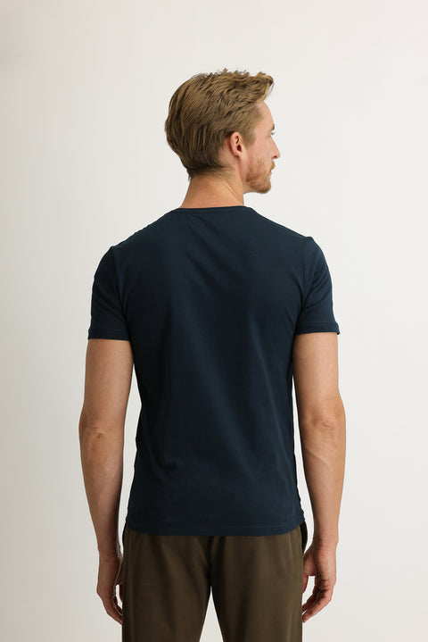 Petrol Yeşili V Yaka Slim Fit Dar Kesim Tişört