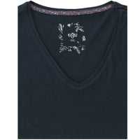 Petrol Green Plus Size V-Neck Cotton T-Shirt