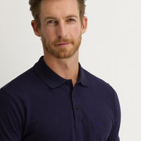 Dark Purple Pocket Polo Neck Regular Fit Cotton T-Shirt