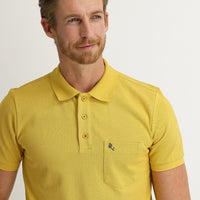Saffron Pocket Polo Collar Regular Fit Cotton T-Shirt