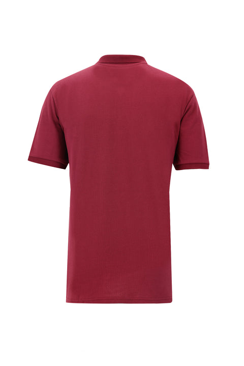 Şarap Bordo Cepli Polo Yaka Regular Fit Nakışlı Pamuk Tişört