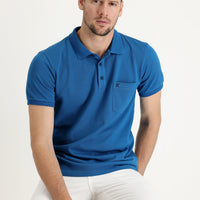 Dark Petrol Pocket Polo Collar Regular Fit T-Shirt