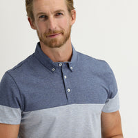 Medium Grey Polo Collar Regular Fit Patterned T-shirt