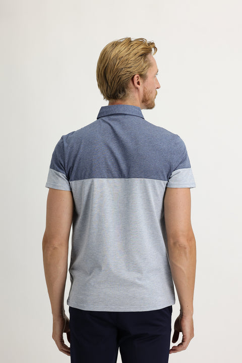 Medium Grey Polo Collar Regular Fit Patterned T-shirt