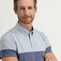 Indigo Regular Fit Patterned Cotton Polo T-Shirt