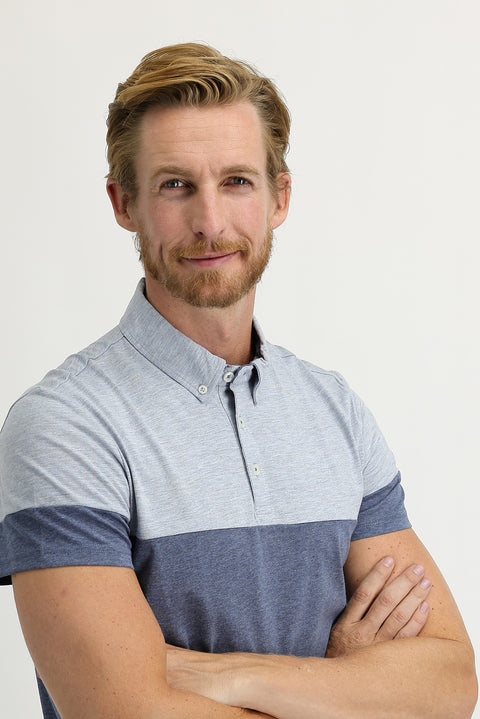 Indigo Regular Fit Patterned Cotton Polo T-Shirt