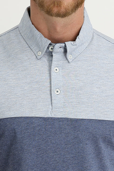 Indigo Regular Fit Patterned Cotton Polo T-Shirt