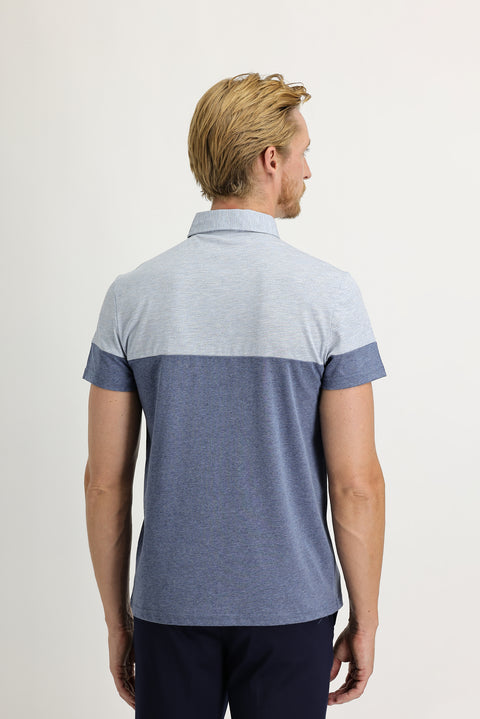 Indigo Regular Fit Patterned Cotton Polo T-Shirt