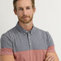 Light Burgundy Polo Collar Regular Fit Patterned T-shirt