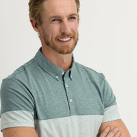 Light Green Polo Collar Regular Fit Patterned Cotton T-shirt