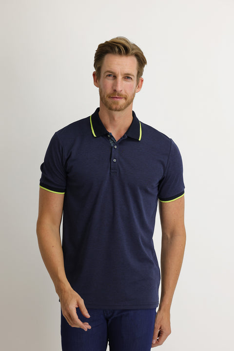 Medium Navy Polo Collar Regular Fit T-shirt