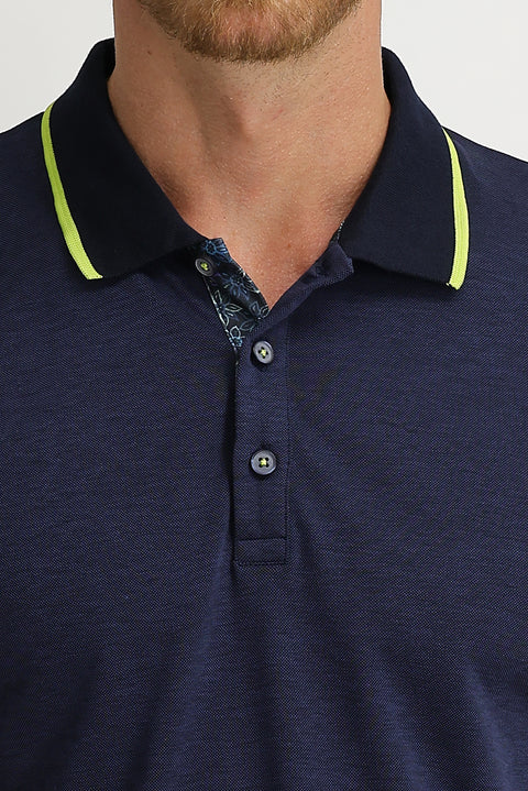 Medium Navy Polo Collar Regular Fit T-shirt