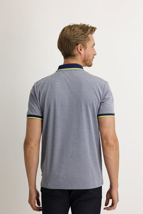 Dark Blue Polo Collar Regular Fit T-shirt