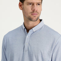 Light Blue Polo Collar Regular Fit Embroidered T-Shirt