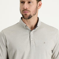 Medium Beige Polo Collar Regular Fit Embroidered T-shirt