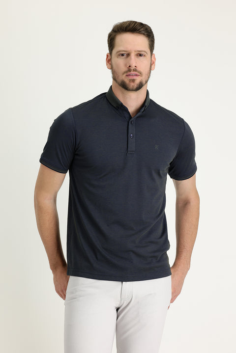 Medium Khaki Polo Collar Regular Fit Embroidered T-shirt