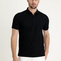Black Polo Collar Regular Fit T-shirt