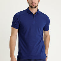 Navy Blue Polo Collar Regular Fit T-shirt