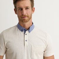 Light Beige Polo Collar Regular Fit T-shirt