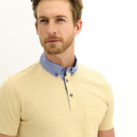 Dark Yellow Polo Collar Regular Fit T-shirt