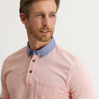 Baby Pink Polo Collar Regular Fit T-shirt