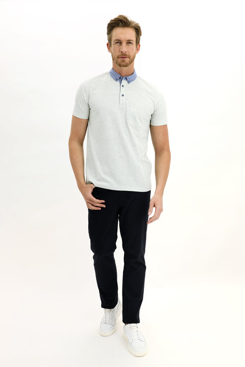 Light Green Polo Collar Regular Fit T-shirt
