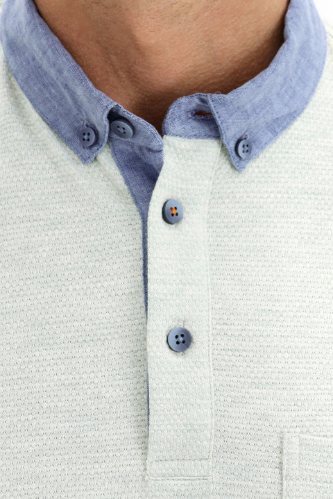 Light Green Polo Collar Regular Fit T-shirt