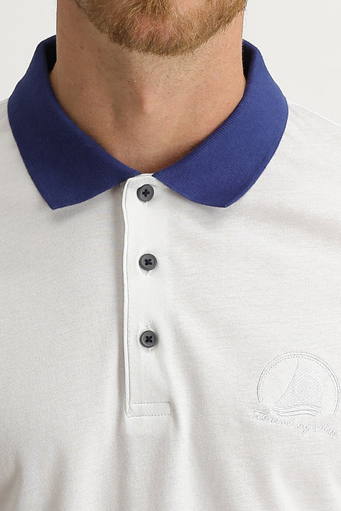 White Polo Collar Slim Fit T-shirt