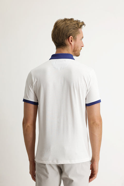 White Polo Collar Slim Fit T-shirt