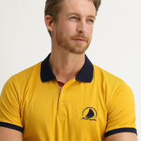 Saffron Polo Collar Slim Fit Narrow Cut Patterned T-shirt