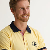 Dark Yellow Polo Collar Slim Fit Patterned T-shirt