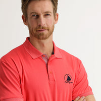 Pomegranate Blossom Polo Collar Slim Fit Narrow Cut T-shirt